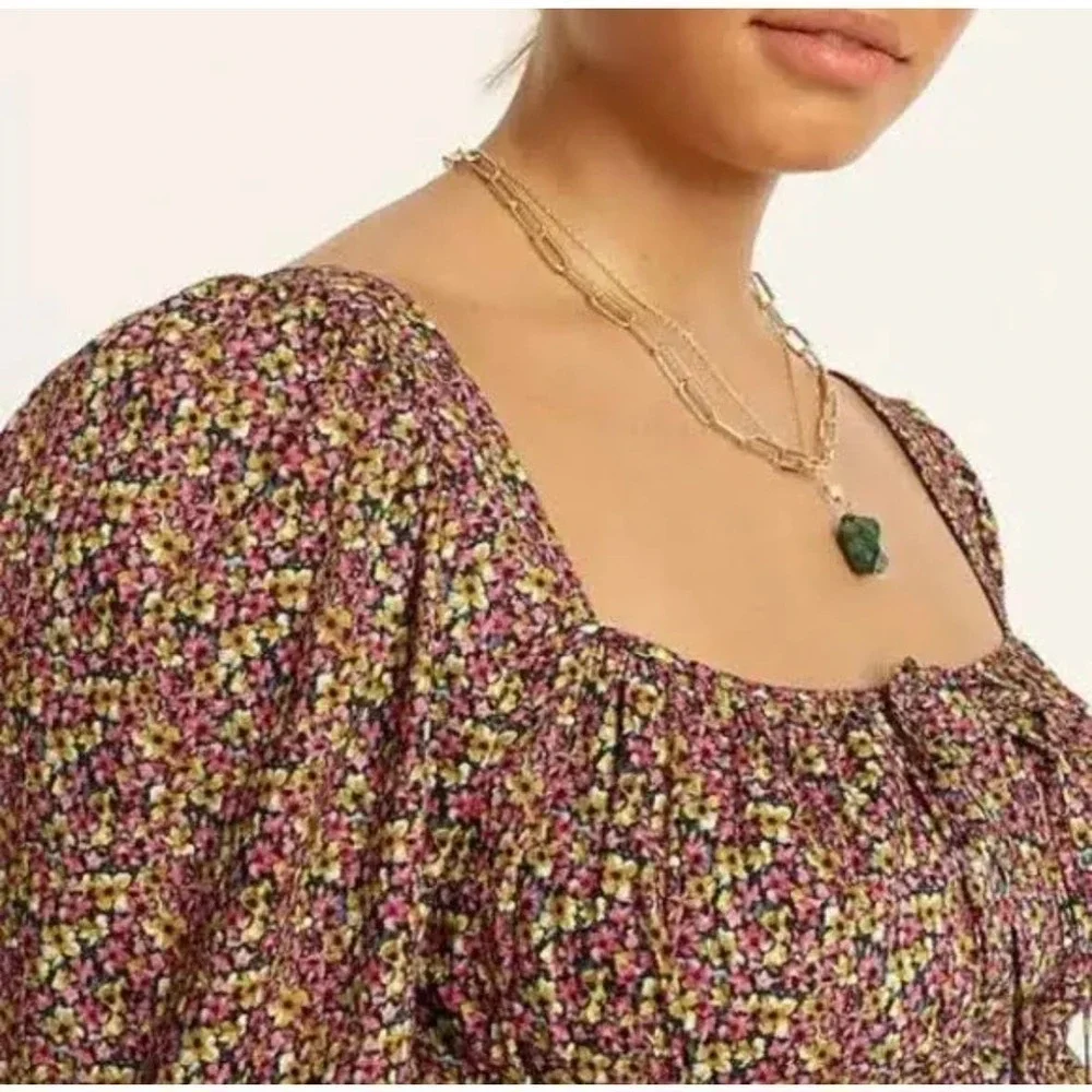 J. Crew Cinched-Waist Organic Cotton Top Liberty Busy Izzy Print